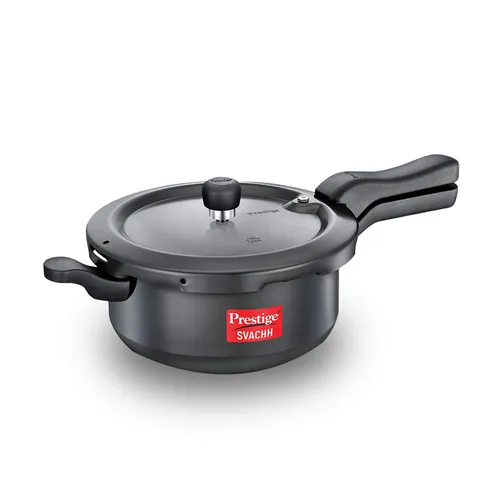  Prestige Svachh Hard Anodised Spillage Control Pressure Cooker, 3.5 L (Black)